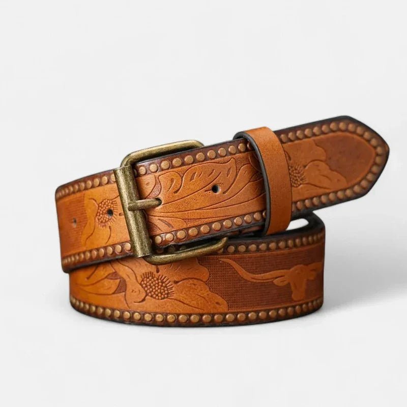 Cinto Masculino Couro Palermo - Conhaque - hecrafted