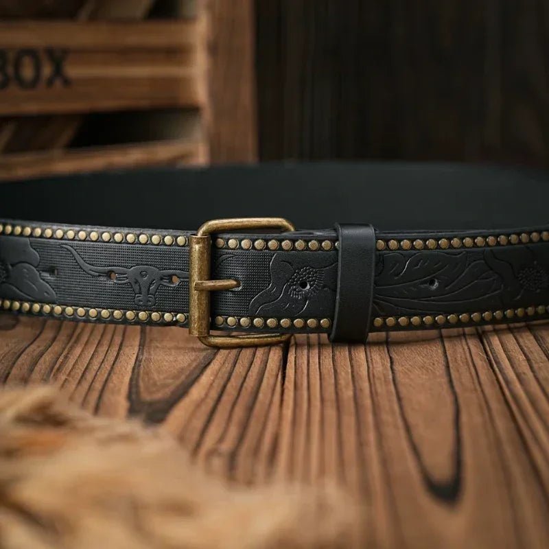 Cinto Masculino Couro Palermo - Ônix - hecrafted