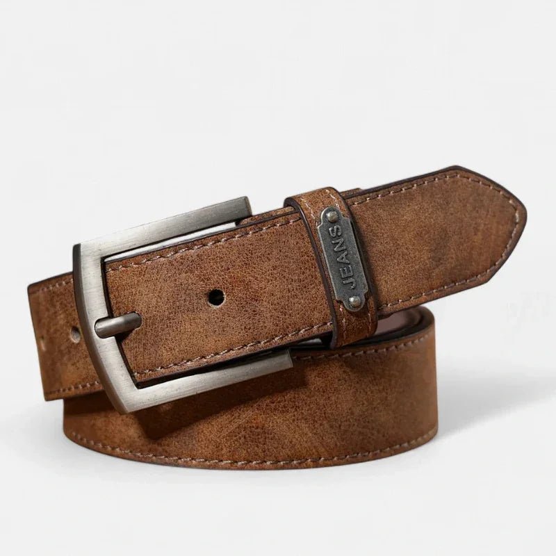 Cinto Masculino de Couro Amato - Conhaque - hecrafted
