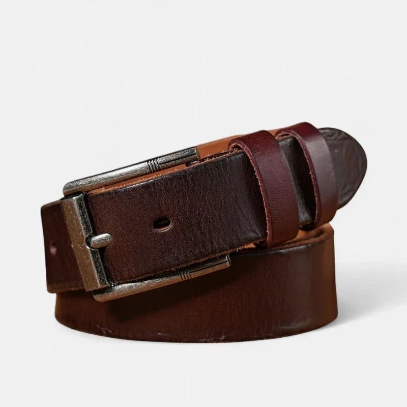 Cinto Masculino de Couro Salerno - Vinho - hecrafted