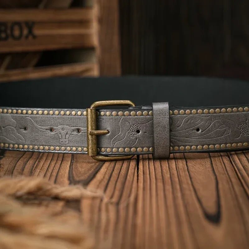 Cinto Masculino Couro Palermo - Grafite - hecrafted
