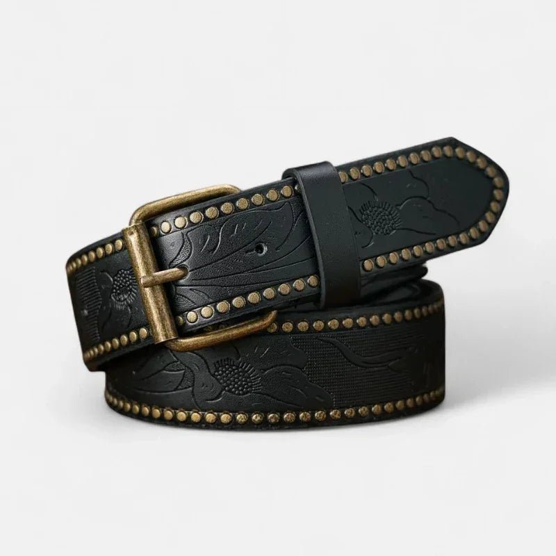 Cinto Masculino Couro Palermo - Ônix - hecrafted