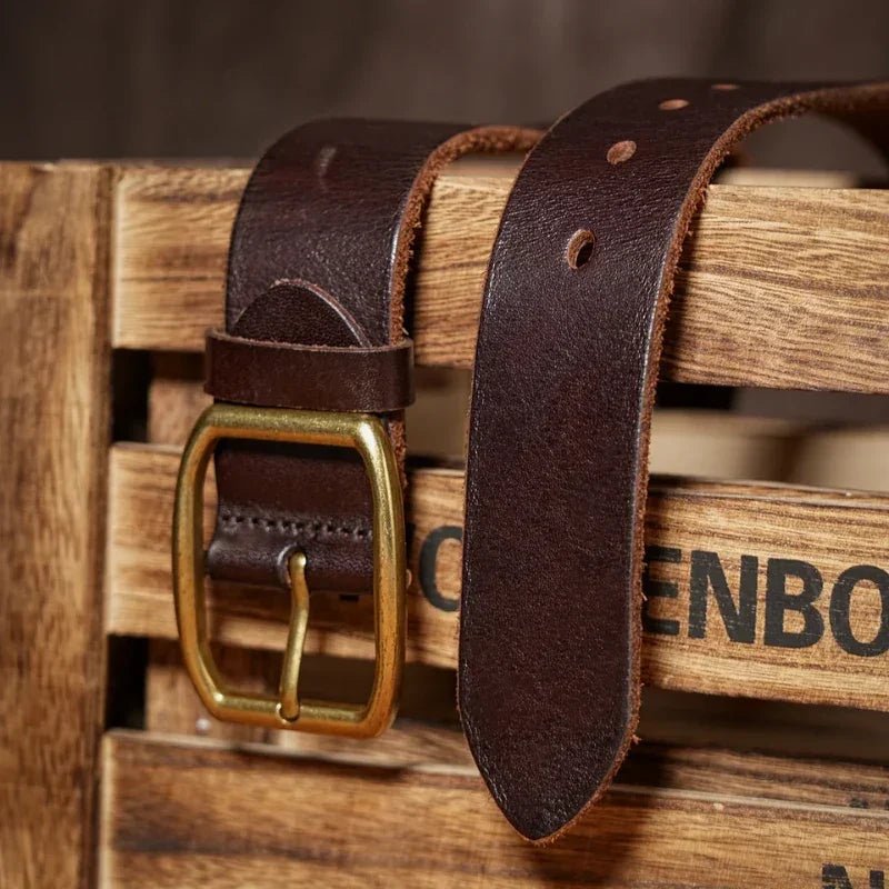 Cinto Masculino de Couro Astori - Café - hecrafted