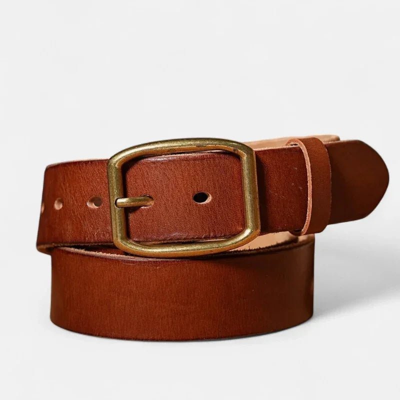 Cinto Masculino de Couro Astori - Conhaque - hecrafted