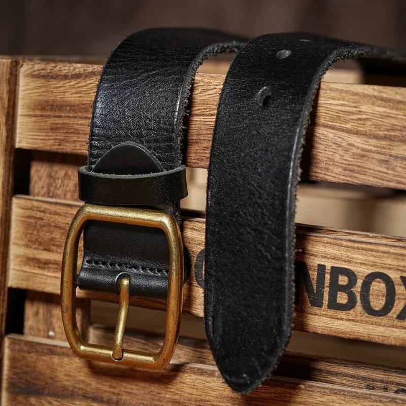 Cinto Masculino de Couro Astori - Ônix - hecrafted