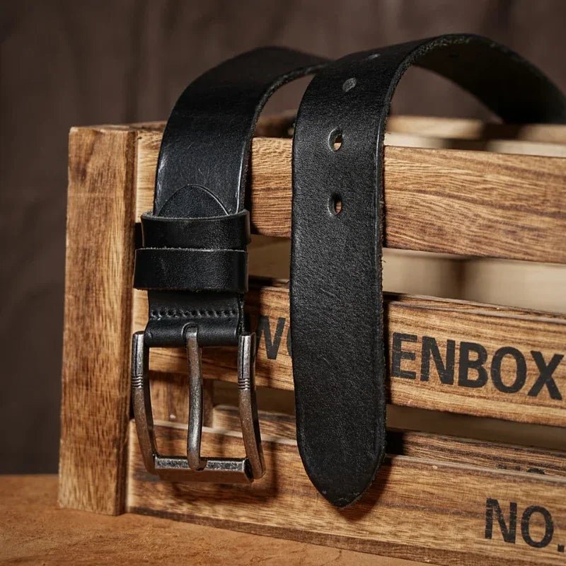 Cinto Masculino de Couro Salerno - Ônix - hecrafted